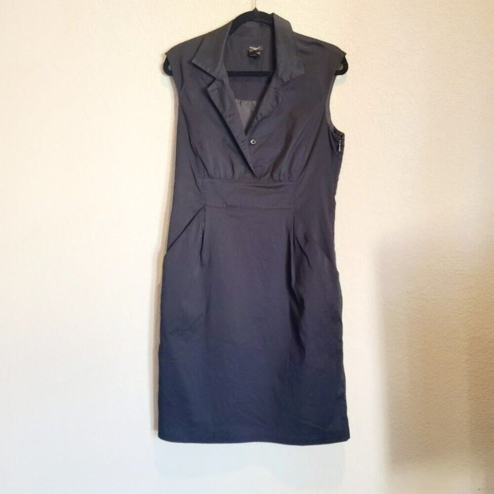 Ann‎ Taylor Loft Botton Black Tank Top Office Dress-SZ 8